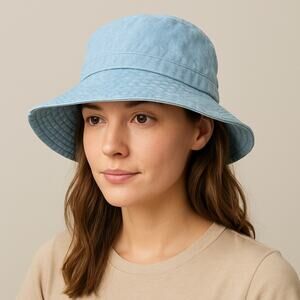 Hat Attack Chambray Packable Bucket Hat NWOT